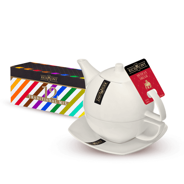 ZESTAW PORCELANOWY DUO + 12 HERBAT RICHMONT
