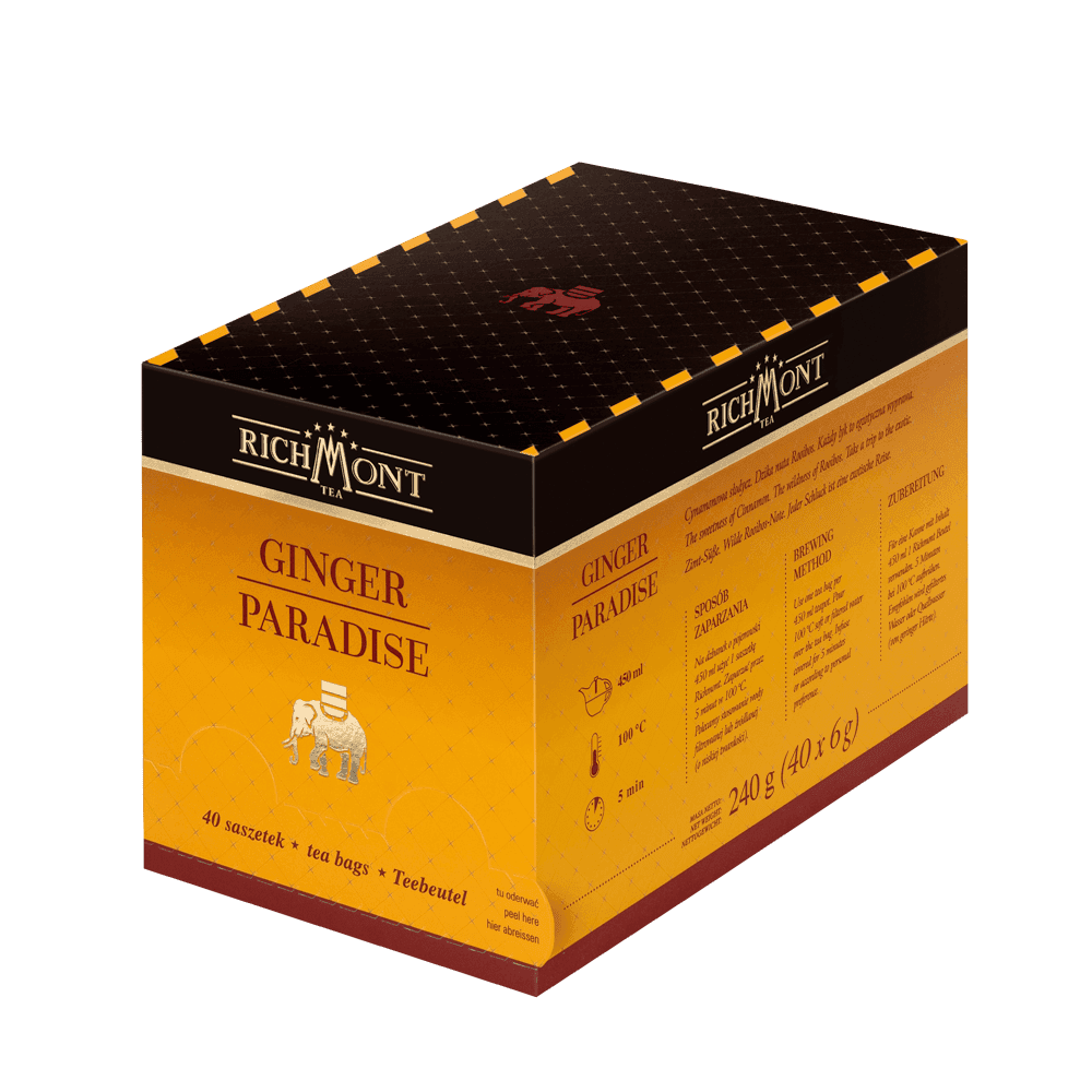 Herbatka Richmont Ginger Paradise 40 Saszetek z Zestawem do Celebracji Herbaty Richmont