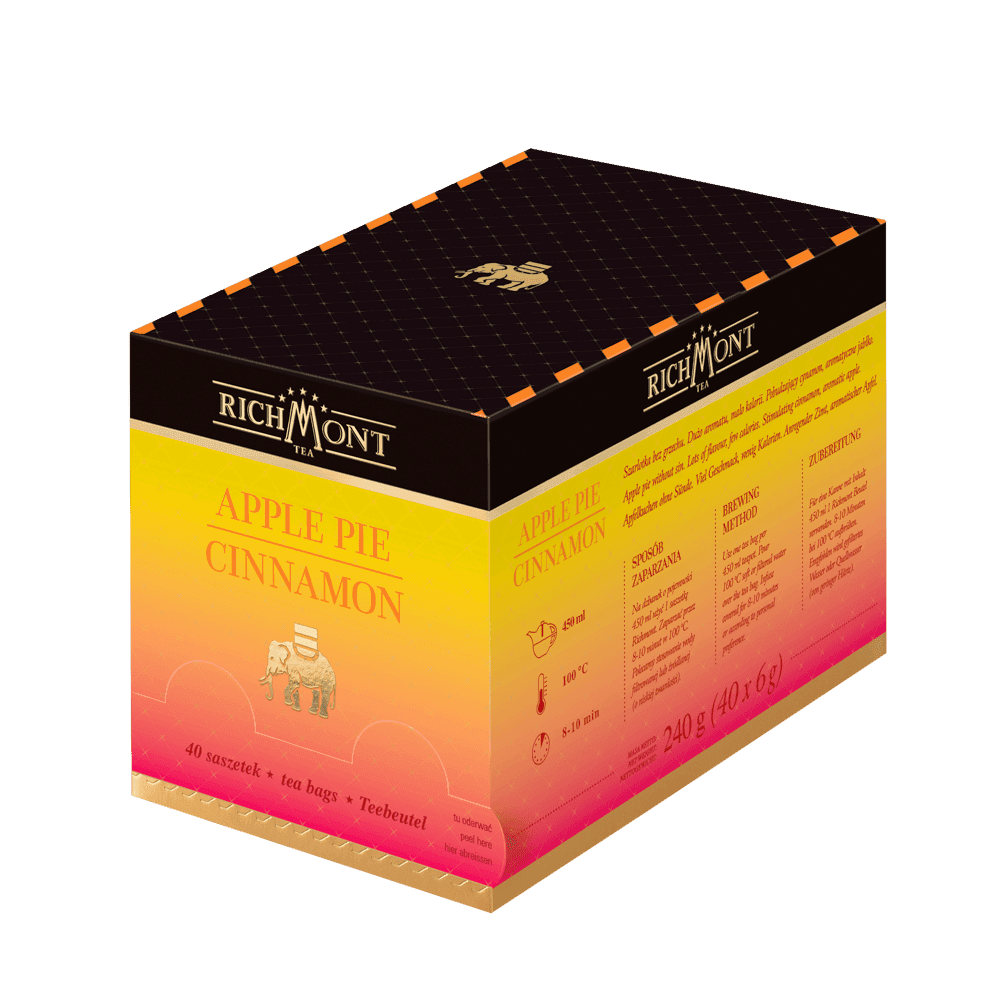 Herbatka Richmont Apple Pie Cinnamon 40 saszetek z Zestawem do Celebracji Herbaty Richmont