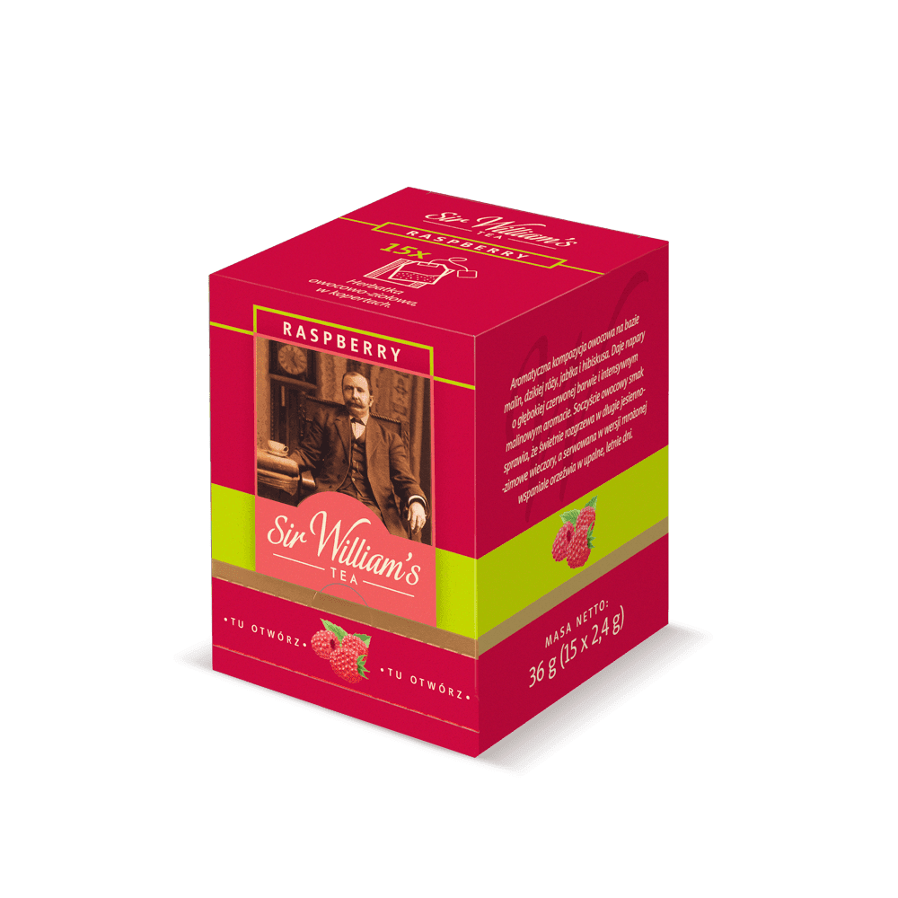 Owocowa Herbata Sir William’s Tea Raspberry 15 Saszetek