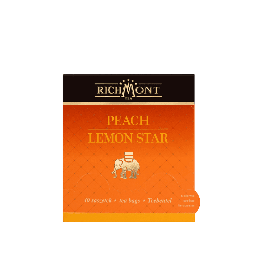 Herbatka Richmont Peach Lemon Star 40 Saszetek z Zestawem do Celebracji Herbaty Richmont