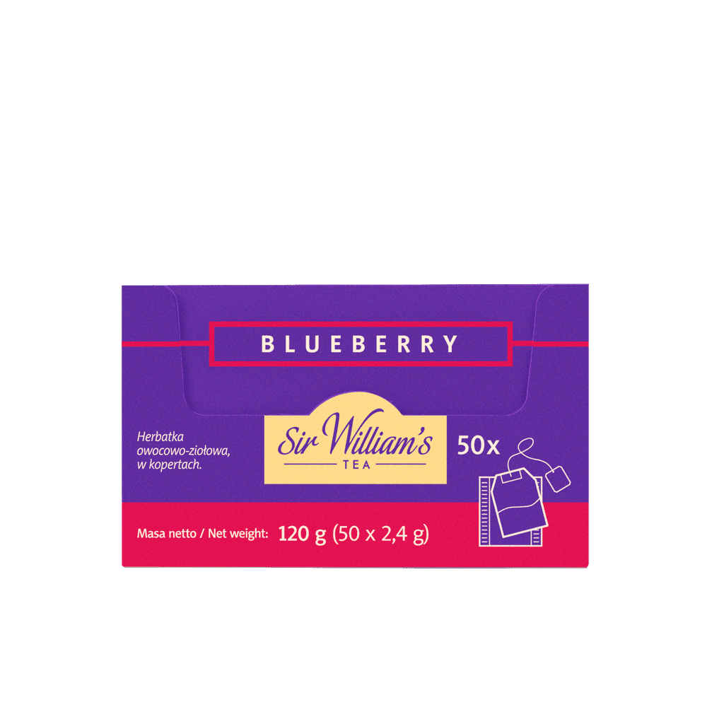 Owocowa Herbata Sir William's Tea Blueberry 50 Saszetek