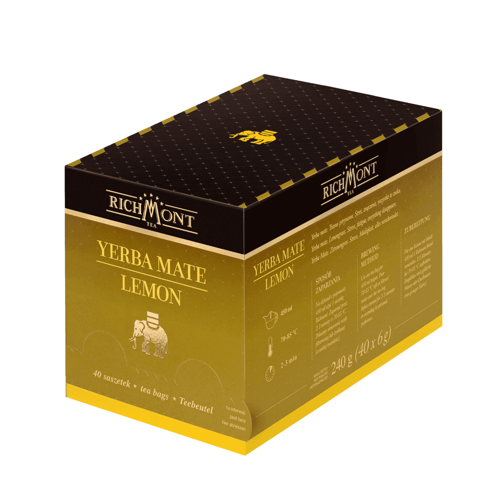 Herbata Richmont Yerba Mate Lemon 40 Saszetek z Zestawem do Celebracji Herbaty Richmont