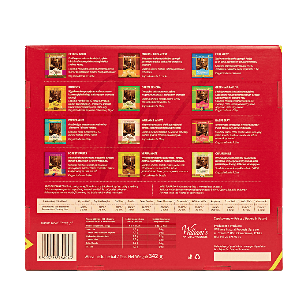 TEKTUROWY PREZENTER 180 HERBAT SIR WILLIAM’S TEA