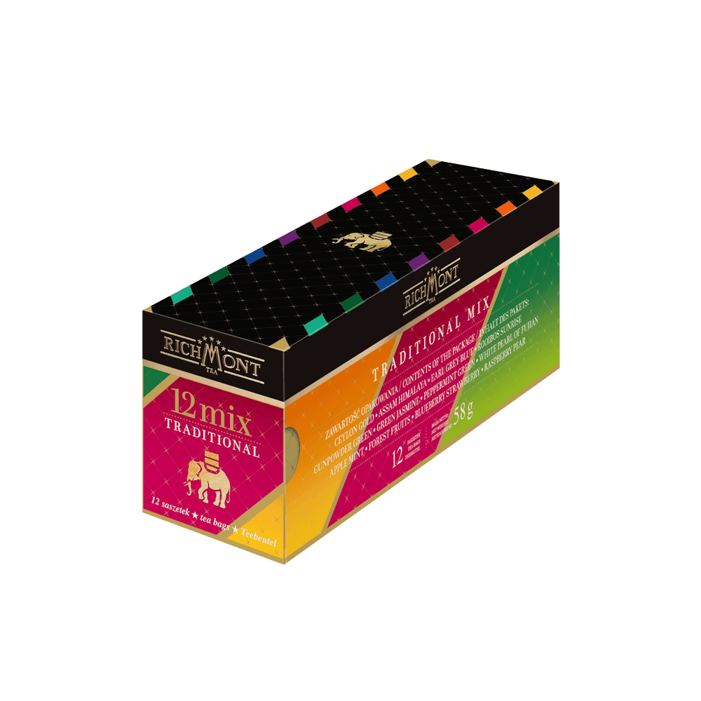 Herbata Richmont Mix Traditional 12 Saszetek z Zestawem do Celebracji Herbaty Richmont