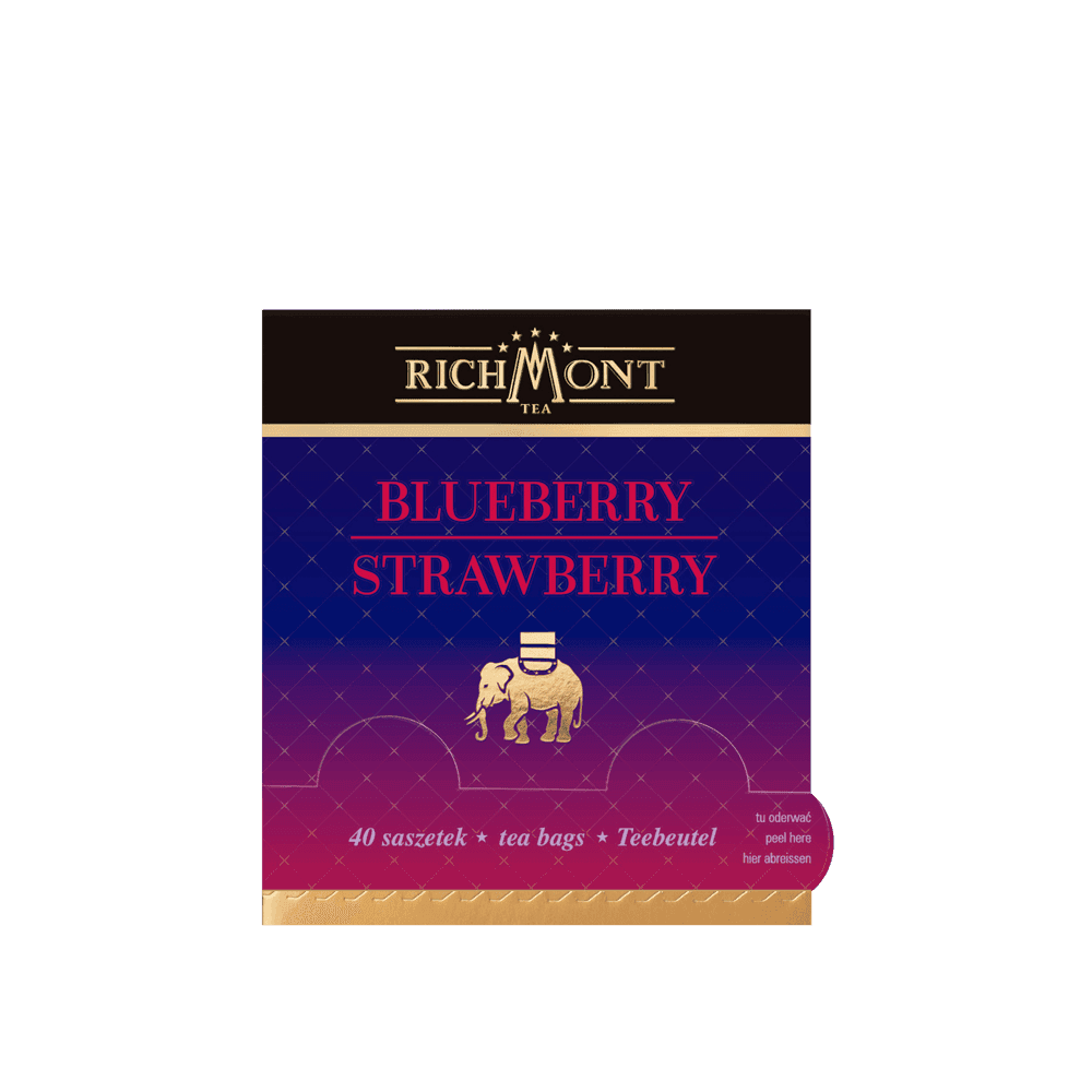 Herbatka Richmont Blueberry Strawberry 40 Saszetek z Zestawem do Celebracji Herbaty Richmont