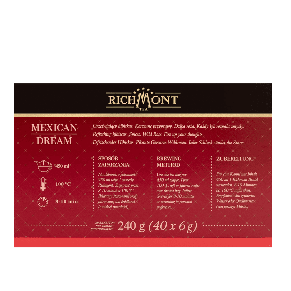 Herbatka Richmont Mexican Dream 40 Saszetek z Zestawem do Celebracji Herbaty Richmont